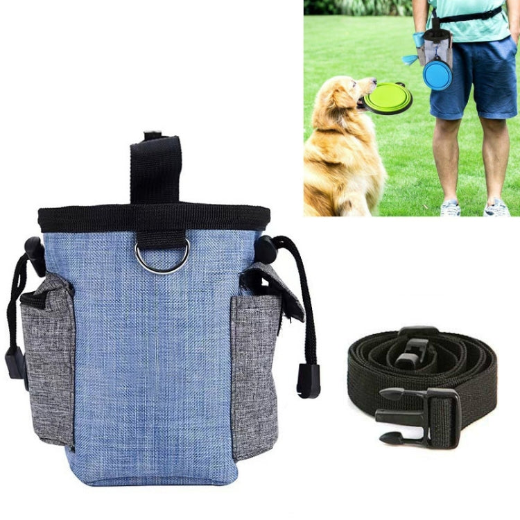 Bolsa de entrenamiento para perros, bolsa de basura para comida, aperitivos, bolsa de cintura para entrenamiento de salida para perros, bolsa de Entrenamiento para mascotas, Blue Waist Bag, Blue Waist Bag+Folding Bowl