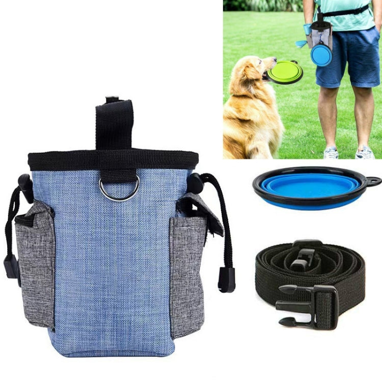 Bolsa de entrenamiento para perros, bolsa de basura para comida, aperitivos, bolsa de cintura para entrenamiento de salida para perros, bolsa de Entrenamiento para mascotas, Blue Waist Bag, Blue Waist Bag+Folding Bowl