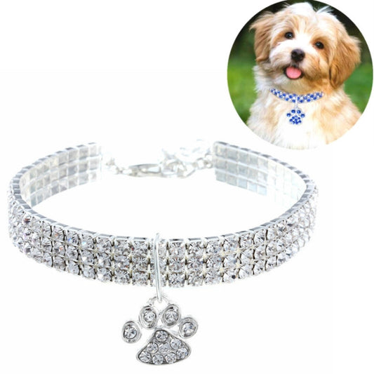 Collar para mascotas de 2 piezas, collar elástico con diamantes para gatos y perros, joyería, S, M, L