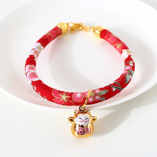 Collar ajustable para perro y gato con campana de cobre de gato de la suerte, 4 Uds., S 20-25cm, M 25-30cm