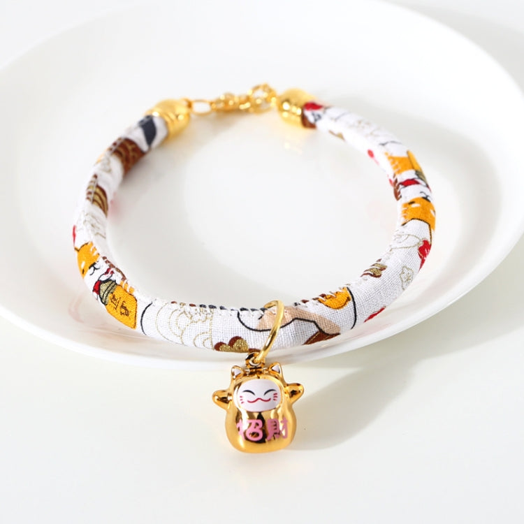 Collar ajustable para perro y gato con campana de cobre de gato de la suerte, 4 Uds., S 20-25cm, M 25-30cm