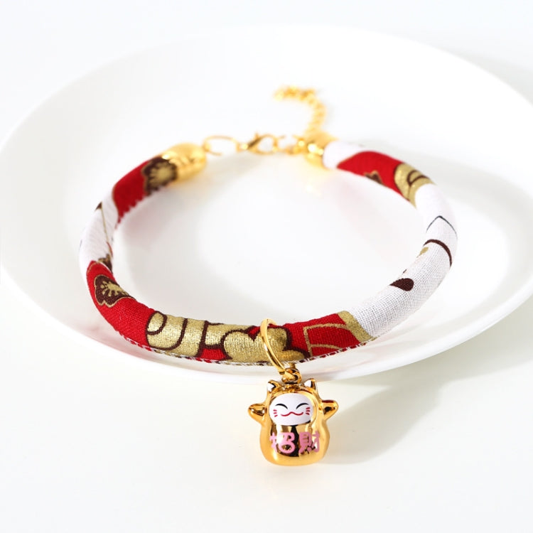 Collar ajustable para perro y gato con campana de cobre de gato de la suerte, 4 Uds., S 20-25cm, M 25-30cm
