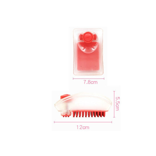 2 en 1 Función Gel de ducha Cepillo de baño de masaje para perros Cepillo de baño de silicona para mascotas, Entrega de color al azar, Silicone Massage Bath Brush