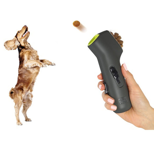 2 uds suministros para mascotas perro entrenamiento Snack lanzador perro pastel pistola entrenamiento perro juguete, Pet Snack Launcher