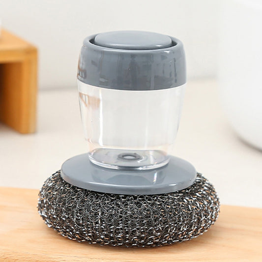 Cepillo de limpieza multifuncional tipo empuje, detergente de cocina, cepillo automático para lavavajillas, adición de líquido, 3 uds., Steel Ball Pot Brush, PET Pot Brush