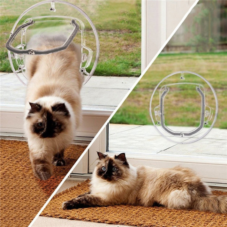 Suministros para mascotas, Material de PC, puerta de vidrio redonda, agujero para puerta de cachorro y gato, Transparent