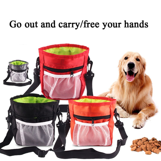 Bolsa de entrenamiento para mascotas, bolsa de aperitivos, riñonera para exteriores, bolsa multifuncional plegable dos en uno portátil