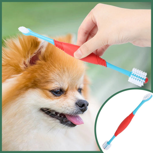 10 cepillos de dientes de doble cabeza para mascotas, productos de limpieza bucal para mascotas, Double-Head Toothbrush
