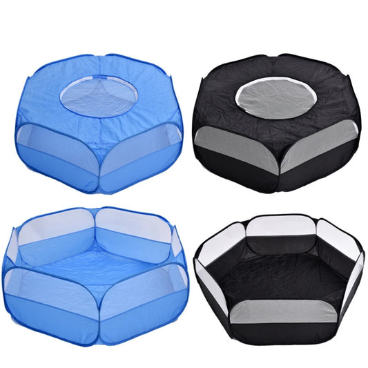 Valla para mascotas pequeña doblada Juego de entrenamiento al aire libre Tienda de animales pequeños para gatear, Especificación:, With Cover and Side Cloth (Black), With Cover and Side Cloth (Blue), With Side Cloth (Black), With Side Cloth (Blue)