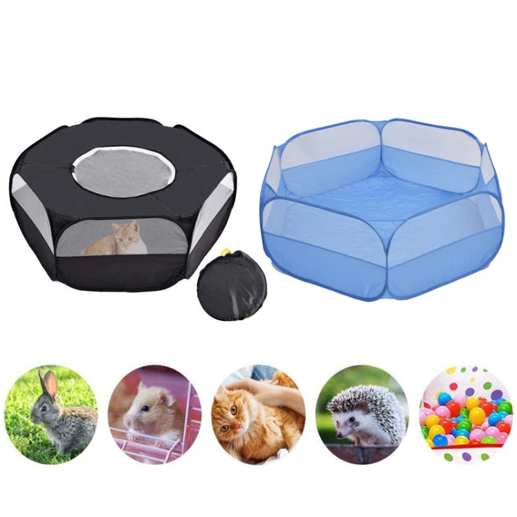 Valla para mascotas pequeña doblada Juego de entrenamiento al aire libre Tienda de animales pequeños para gatear, Especificación:, With Cover and Side Cloth (Black), With Cover and Side Cloth (Blue), With Side Cloth (Black), With Side Cloth (Blue)