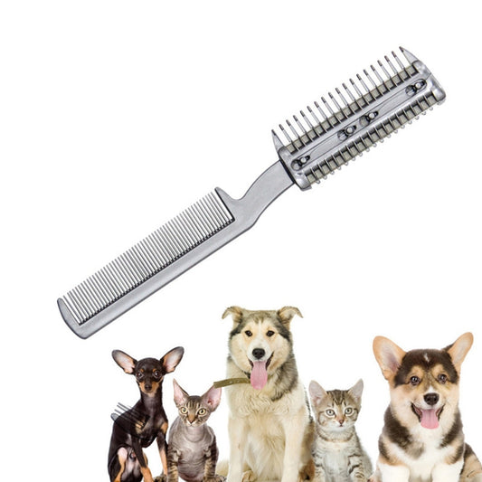 2 piezas de limpieza de mascotas, cuchillo de depilación de pelo muerto, peine de depilación suave, Hair Removal Knife