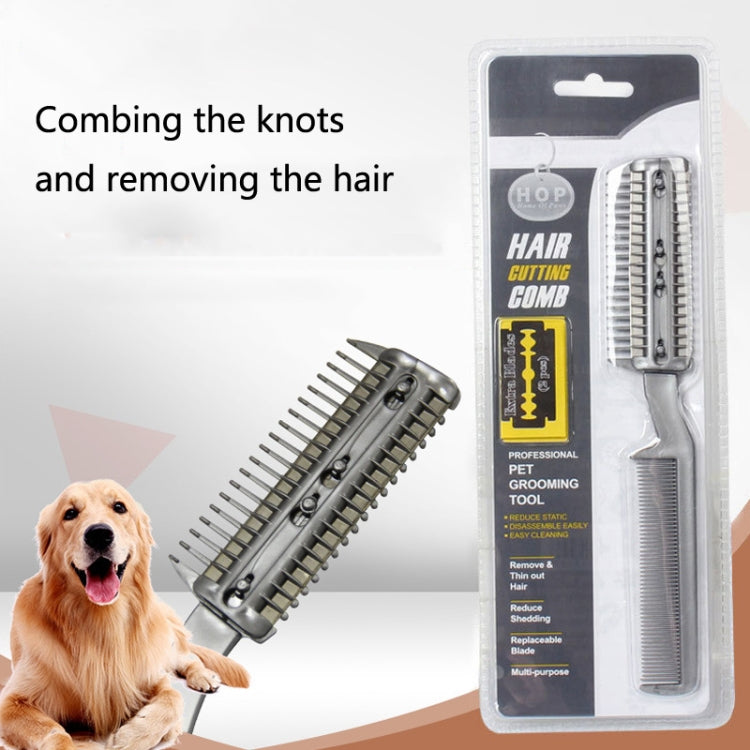 2 piezas de limpieza de mascotas, cuchillo de depilación de pelo muerto, peine de depilación suave, Hair Removal Knife