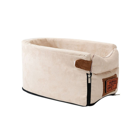 Almohadilla de cama portátil para mascotas con asiento de control central para automóvil