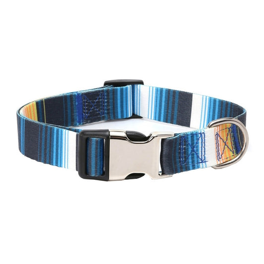 Collar con estampado de algodón y poliéster de estilo étnico para mascotas de 2 piezas, tamaño:, S: 1.5x27-43cm, M: 2.0x32-52cm, L: 2.5x38-61cm, XL: 2.5x43-71cm