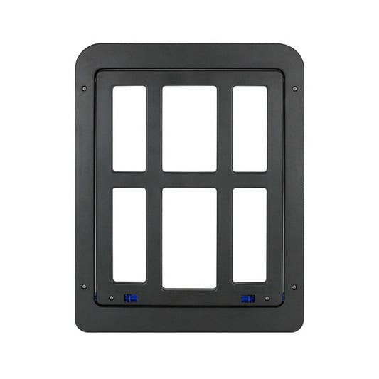 Puerta de ventana para mascotas de 34cm x 44cm, cueva para perros y gatos, puerta de celosía para mascotas antimosquitos, 34cmx 44cm Black