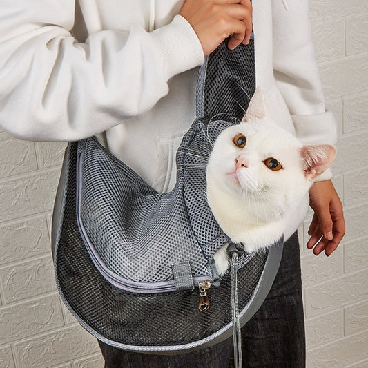 Bolsa para mascotas Correa de hombro ensanchada Bolsa de mensajero transpirable para gatos, tamaño:, Small, Large