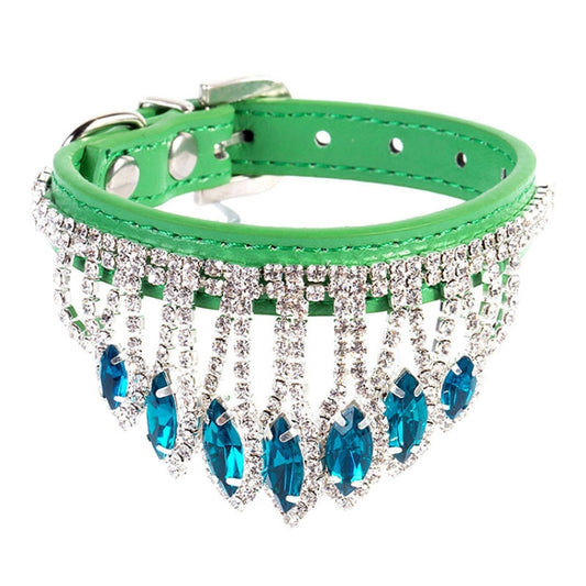 Collar de mascota de diamantes de imitación de gema Collar de mascota de gato cachorro, XS, S, M
