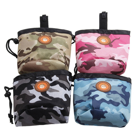 Bolsa multifuncional para entrenamiento de mascotas, bolsa de aperitivos de camuflaje, bolsa portátil para cinturón para caminar para perros, Amarillo, Azul, Rosado, Blanco y Negro