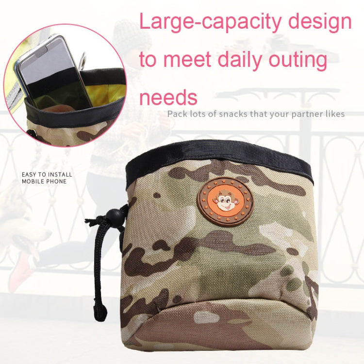 Bolsa multifuncional para entrenamiento de mascotas, bolsa de aperitivos de camuflaje, bolsa portátil para cinturón para caminar para perros, Amarillo, Azul, Rosado, Blanco y Negro