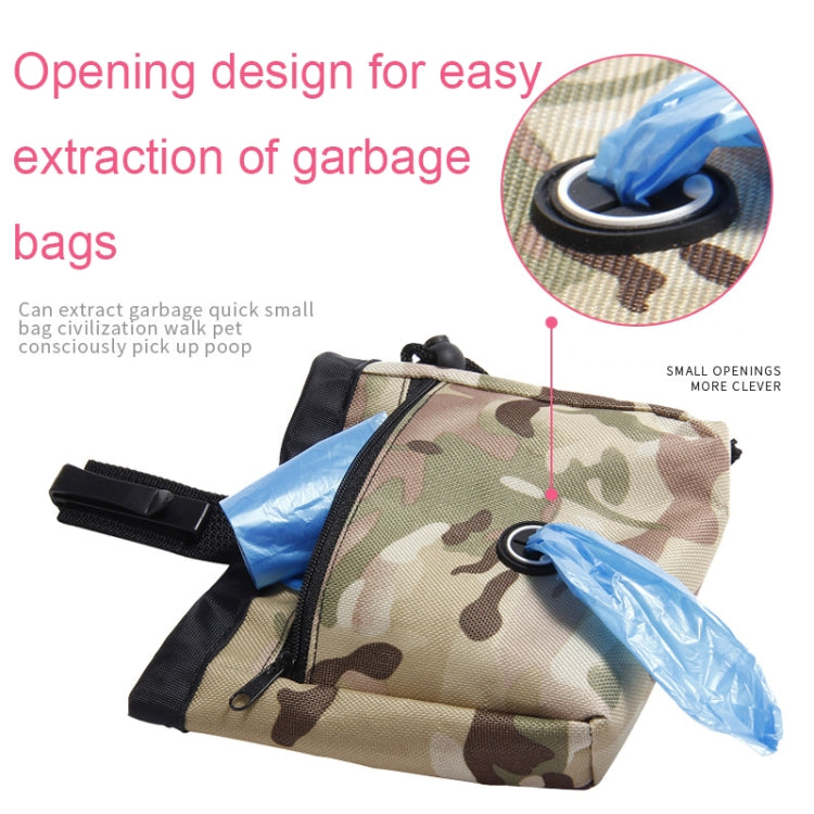 Bolsa multifuncional para entrenamiento de mascotas, bolsa de aperitivos de camuflaje, bolsa portátil para cinturón para caminar para perros, Amarillo, Azul, Rosado, Blanco y Negro