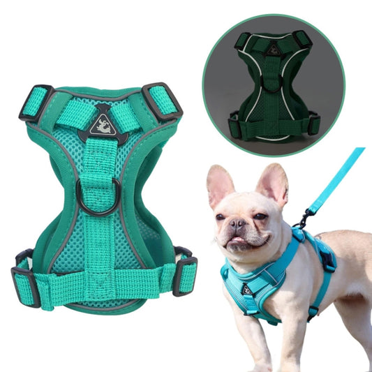 Arnés de chaleco para mascotas + Juego de cuerdas de tracción Arnés reflectante transpirable para perros y gatos, S, M, L, XL