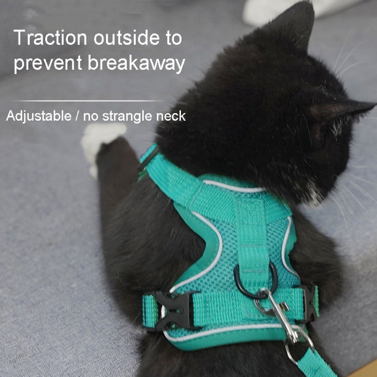 Arnés de chaleco para mascotas + Juego de cuerdas de tracción Arnés reflectante transpirable para perros y gatos, S, M, L, XL