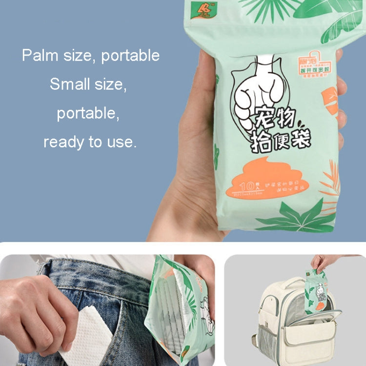 Bolsas desechables para recoger excrementos de mascotas, bolsas de basura, suministros de limpieza de excrementos, 10pcs /Pack