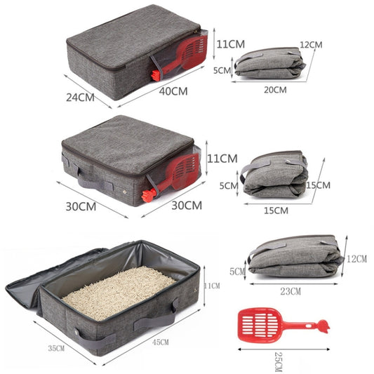 Bolsa portátil plegable para mascotas con caja de arena para gatos de tela Oxford, 24x40cm, 35x45cm