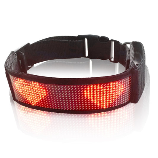 Collar para mascotas con pantalla LED, Collar recargable de alta visibilidad DIY de un solo color