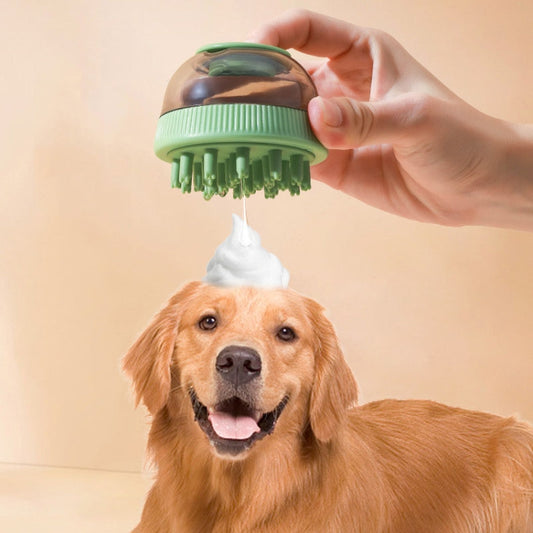 Suministro de limpieza para mascotas, cápsula de Gel de ducha recargable, cepillo de masaje para baño de perros y gatos