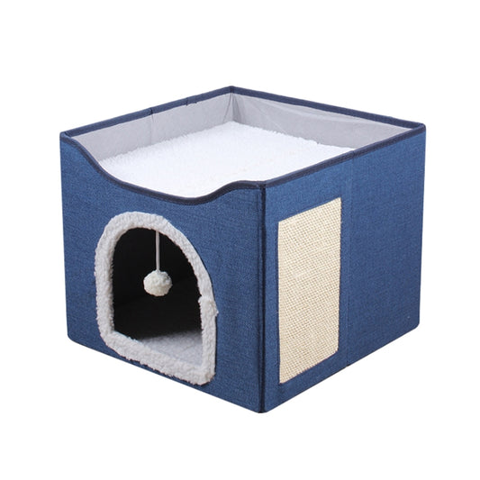 Cama plegable multifuncional para mascotas con tablero rascador para gatos de sisal