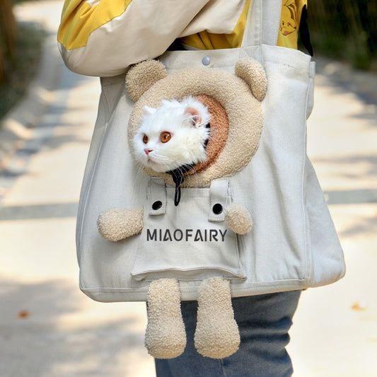 Bolsa de viaje portátil para gatos, bolso de lona con hombro descubierto, bolso para mascotas para perros pequeños