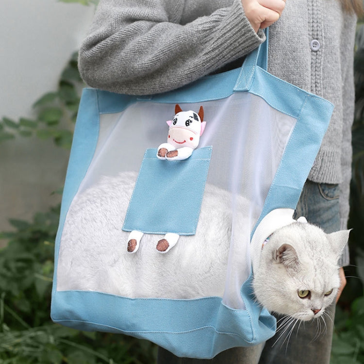 Bolso portátil al aire libre del animal doméstico del bolso del gato de la lona expuesta respirable de la capacidad grande del PDA