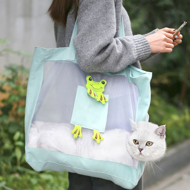 Bolso portátil al aire libre del animal doméstico del bolso del gato de la lona expuesta respirable de la capacidad grande del PDA
