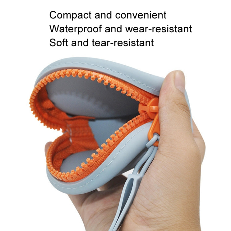 Bolsa circular de almacenamiento de auriculares de silicona con cremallera y monedero para aperitivos para mascotas
