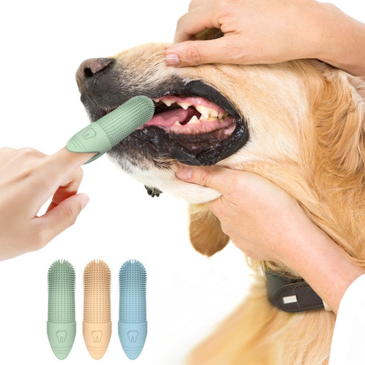 Cepillo de dientes para mascotas, cepillo de dientes de silicona para gatos y perros, herramienta de cuidado de limpieza bucal para mascotas