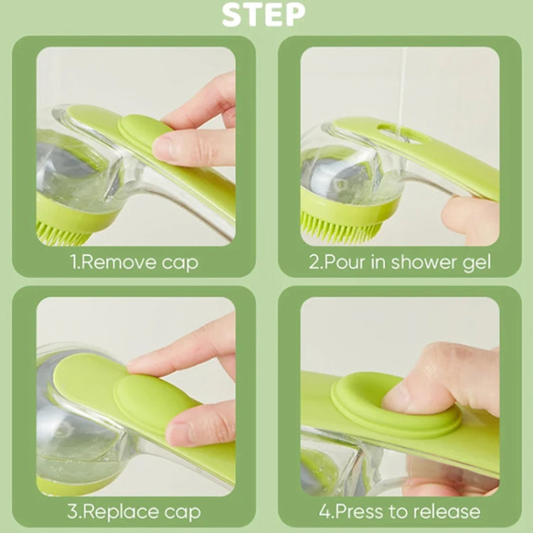 Cepillo de baño para mascotas con mango largo de silicona para perros y gatos, cepillo de masaje para limpieza, peine de aseo