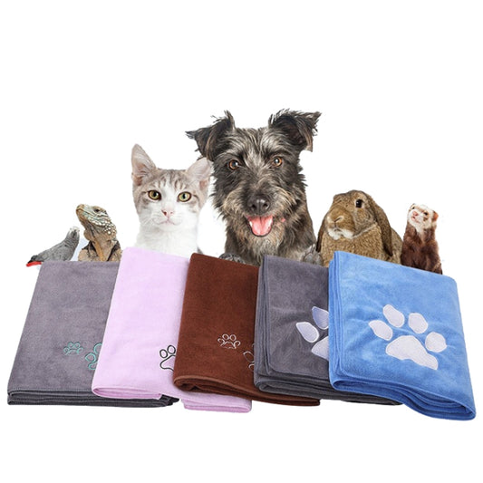 Toalla absorbente de microfibra para mascotas Toalla de baño para perros y gatos, 50x100cm, 35x75cm