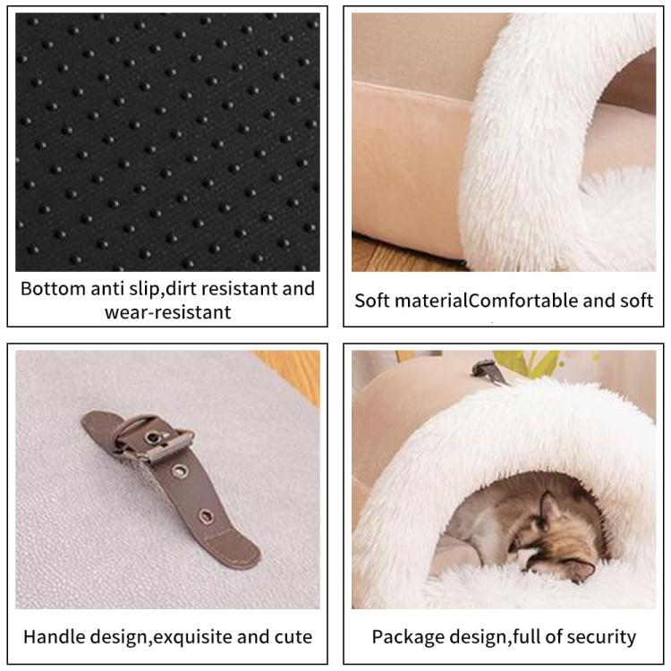 Casa para mascotas con diseño de asa empalmada, cálida casa de peluche para perros y gatos, M, L