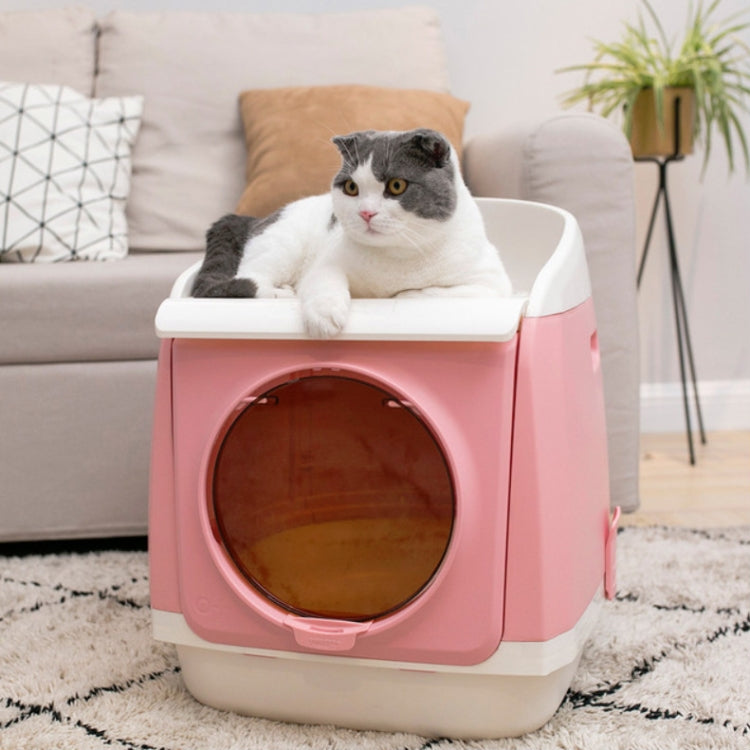 Caja de arena con desodorante completamente cerrada con tapa de plástico, orinal para mascotas